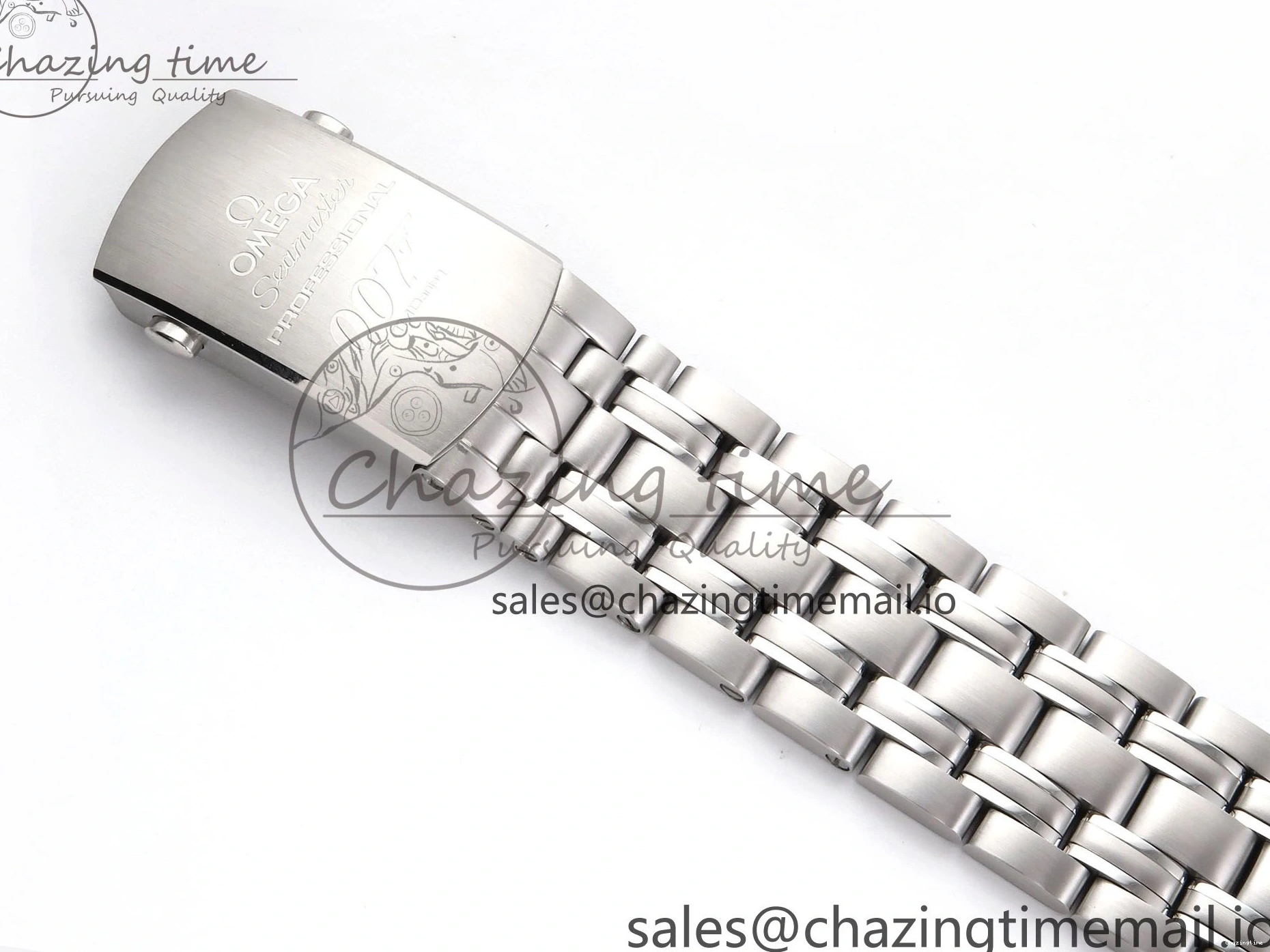 0409 HighQuality Seamaster Diver 300M OMF 1:1 Best Edition Blue Red Ceramic White Dial on SS Bracelet A 7705